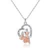 Mother-daughter Love Necklace, Women's Style Fashion Pendant, Collarbone Chain, Two-color Zircon Item Jewelry.