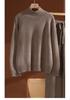 Women's High Neck Lambswool Base Layer: Warm, Thick Autumn/Winter Slimming Pullover Sweater