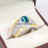 London Blue Topaz Oval Gemstone With 925 Sterling Silver Ring For Men's #B237 JL375676013676