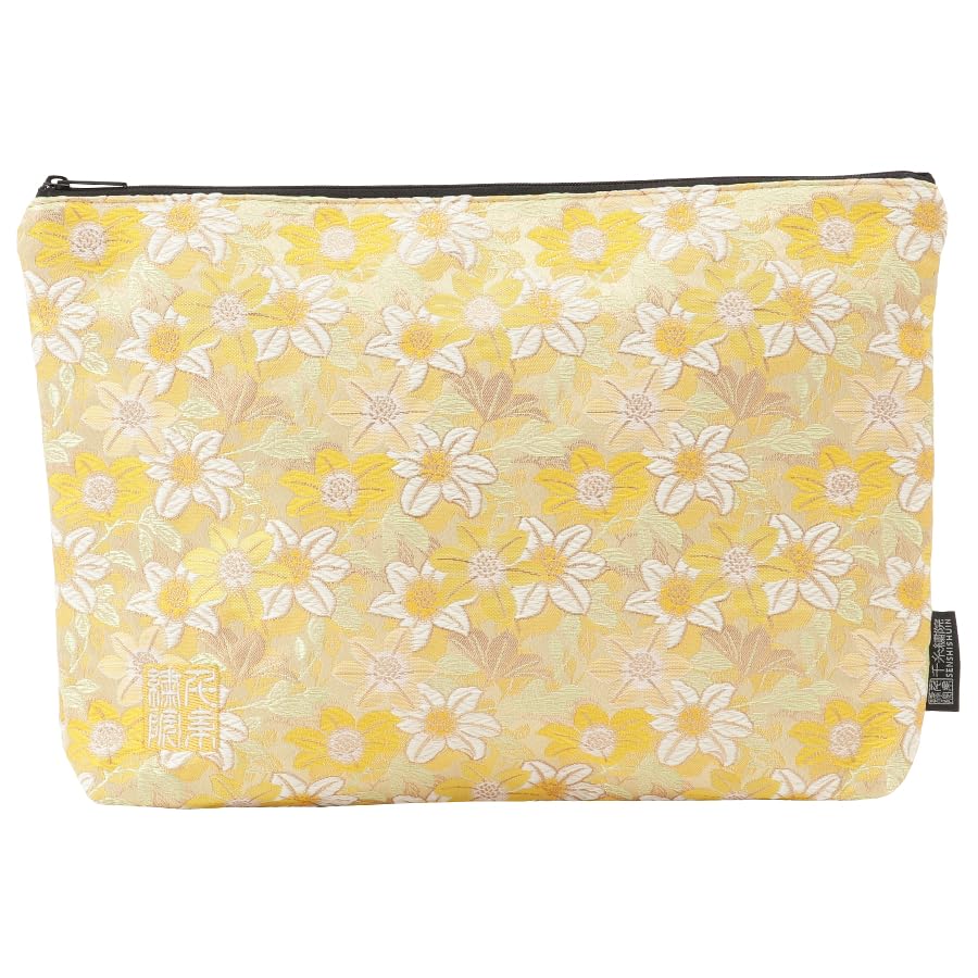 

Senshishuin Nishijin Brocade Stamp Book Case Lemon Daffodil Pouch/Shrine (Lined) (LL Size)