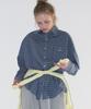 RONRON Button Pocket Oversized Shirt Navy Check