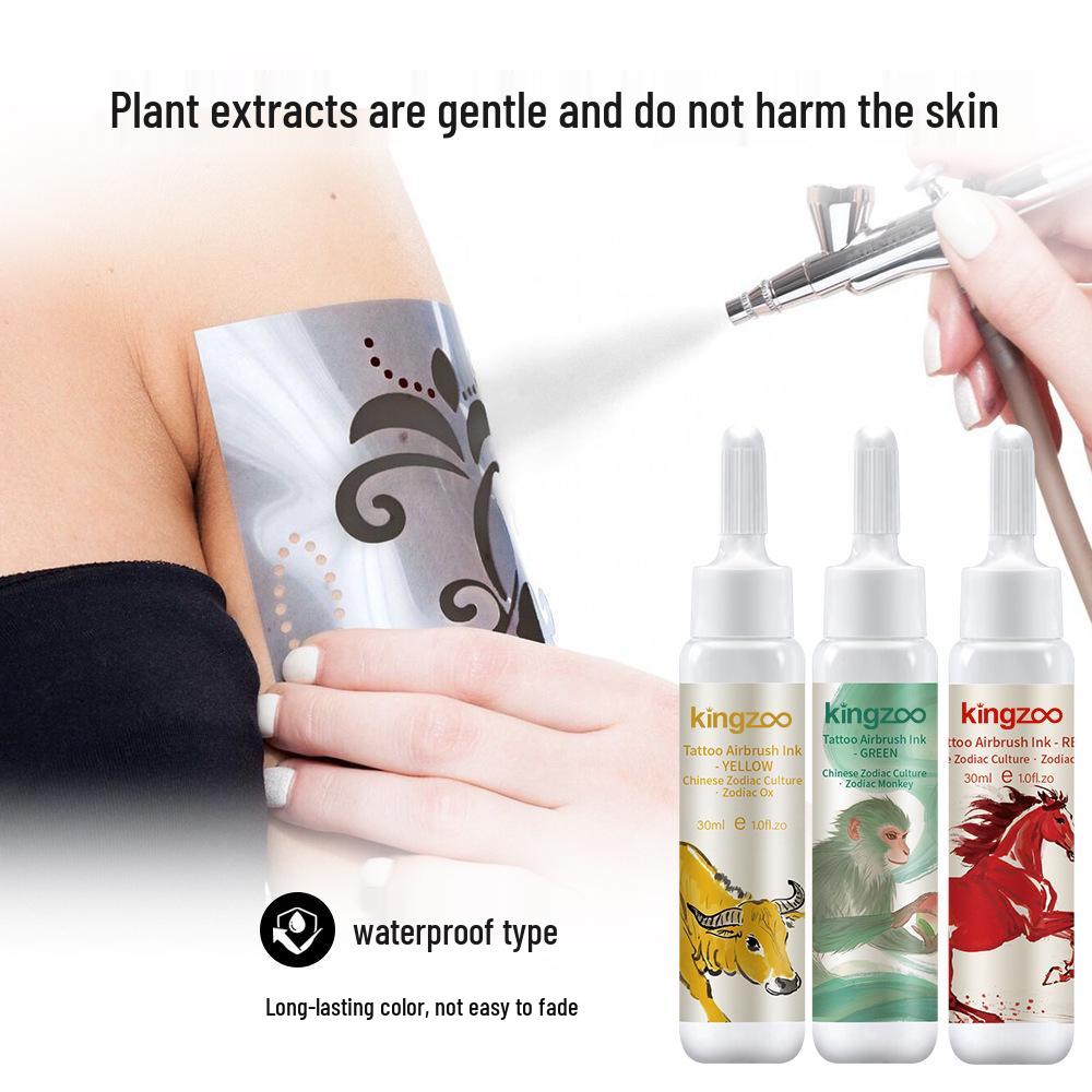 Colorante Temporaneo per Tatuaggi ad Aerografo Impermeabile - Pigmento Pittura per Corpo Realistico, Non Sbiadisce