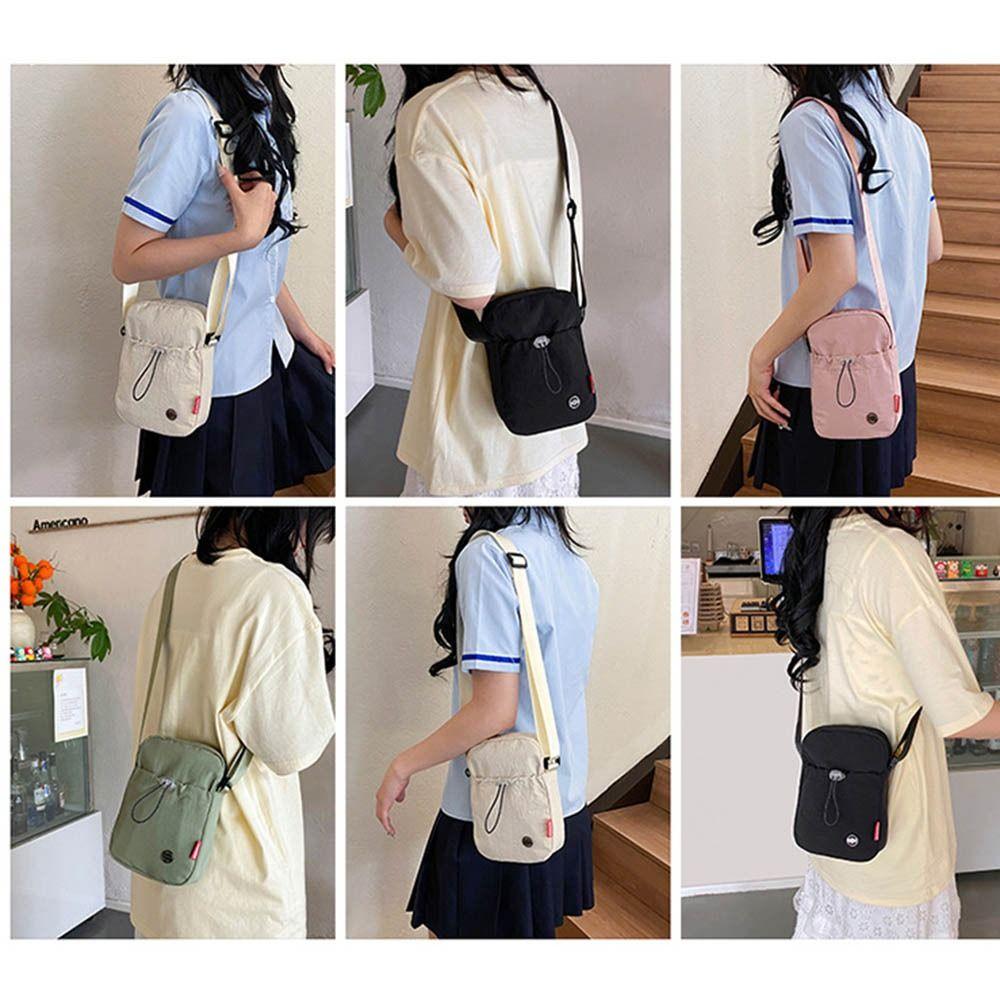 Waterproof Water Bottle Carrier Bag Solid Color Water Cup Bag Drawstring  Crossbody Bag  Girls