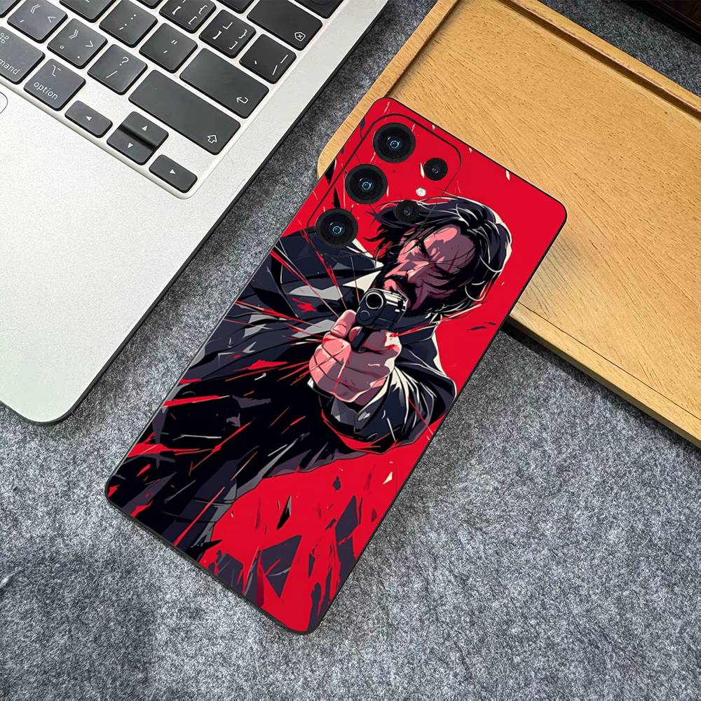 1pc Classic J-john Movie W-wick Phone Case For Samsung S 24 Fe 25 Ultra Plus 20 Lite 21 30 22 23 24 22 Ultra 5G Fundas