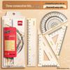 Deli 71961 Triple Success Geometry Toolkit: 4-Piece Acrylic Exam Ruler and Set Square Set