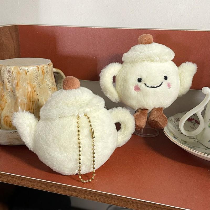 Plush Teapot Keychain Pendant Soft Toy Bag Purse Desk Decor Kids Gift
