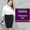 Plus Size Women's Stretch Pencil Skirt - Formal Western-Style, Hip-Hugging, Knee-Length