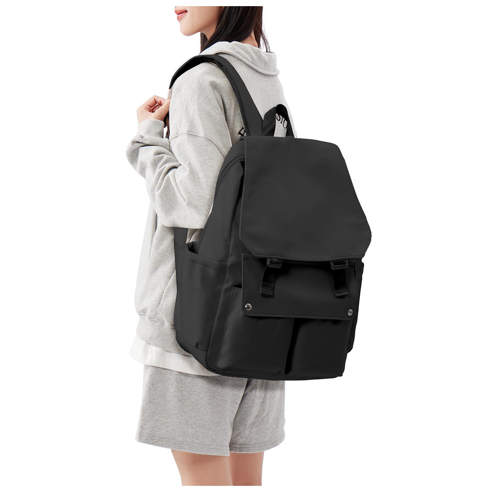 

Взрослый Молодежный Портативный Школьный Рюкзак Рюкзак для Ноутбука 15,6 дюймов для Женщин Мужчин Черный Рюкзак, Рюкзак для Отдыха Работы Колледжа