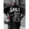 Trendiges Sommer-Herren-T-Shirt mit personalisiertem Teddybär-Print, mikroelastisch, bequem, atmungsaktiv, Rundhalsausschnitt, Outdoor-Urban-Top