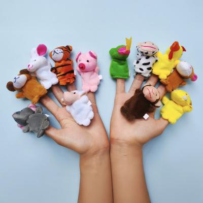 Cartoon Finger Puppet Set Plush Hand Puppets for Storytelling Early Education Soothing Doll Plush Toy Birthday Party Christmas Gifts