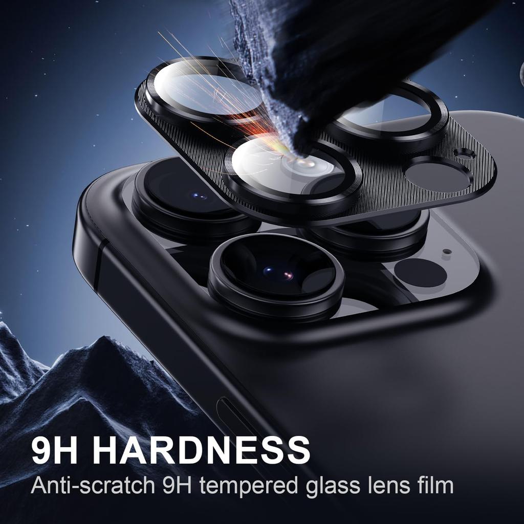 Korecase Camera Lens Protector for iPhone 16 Pro Max/iPhone 16 Pro Metal Tempered Glass Camera Cover Film, Rear Lens Case Friendly for iPhone 16Pro/