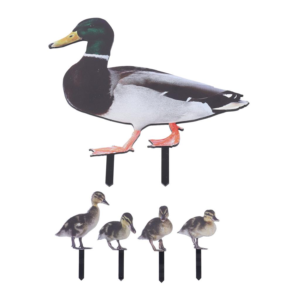 Duck Garden Stakes Realistic Duck Family Statue Decorative Acrylic Duck Family Yard Stakes Sign for Outdoor Garden