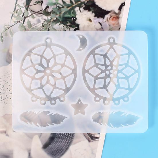 Dream Catcher Silicone Mold DIY Resin Craft Mold Dreamcatcher Making Mold for DIY Resin Dreamcatcher Key Chain Earrings Necklace Charm