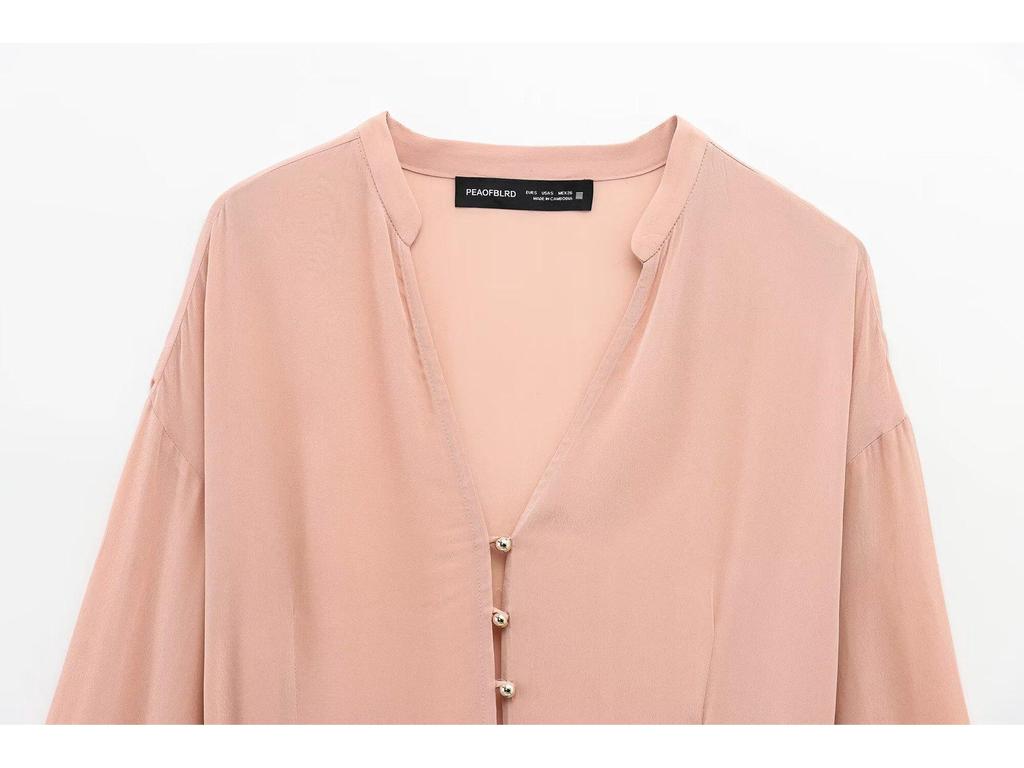 2025 Spring European & American Style Women's Long-Sleeve Belted Shirt - Versatile & Stylish