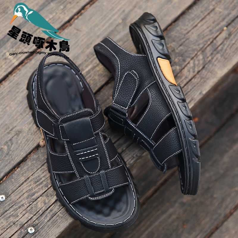 2025 Sommer Sandalen Herren Weichsohle Zehenfrei Strandschuhe Atmungsaktiv und Vielseitig Mittelalterliche und Ältere Vaterschuhe Sandalen