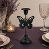 Decorative Vintage Candle Stand Metal Holder, Romantic Candlestick Dinner Table Centerpiece, Retro Style Decor Aged Texture for Wedding Party and Home