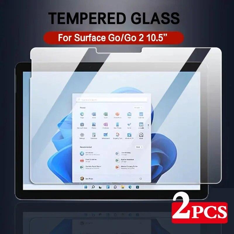 Защитная пленка для экрана Microsoft Surface Pro 4, 5, 6, 7, 8X9, 13 дюймов, 12,3 Go 2, 3, 2 шт., защитная пленка против царапин, прозрачное закаленное стекло 2Pcs Go 2 прозрачный