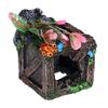 Aquarium Resin Decoration Innovative Simulation Landscaping Hollow Design Wooden Box Shape Fish Tank Decoration for Home