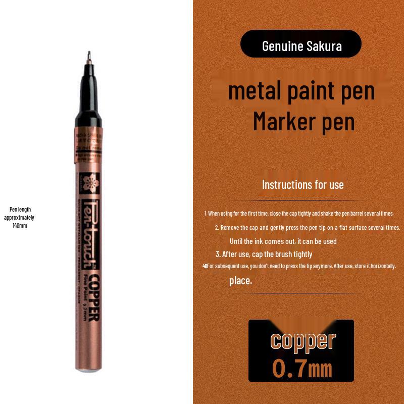 Japan Sakura Gold & White Oil-Based Paint Pen Set for Black Card Art & Drawing