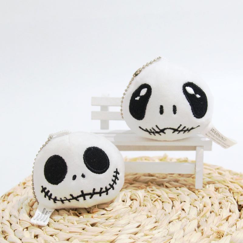 8cm Halloween Jack Skellington Plush Toy Anime Stuffed Animals Keychains Small Pendant Backpack Hangings For Kids