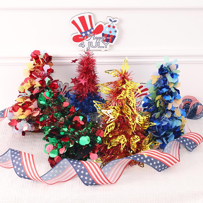 Festive Star Sequin Mini Tree: Home & Window Decoration for New Year, Independence Day, and Christmas