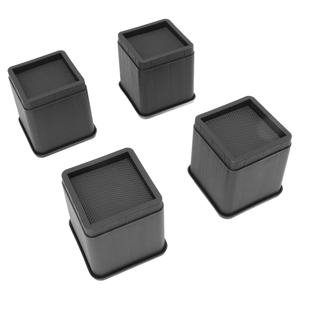 4pcs Stackable Furniture and Bed Risers Anti Slip Rubber Pad Lifts Up Riser for Sofa Bed Chair