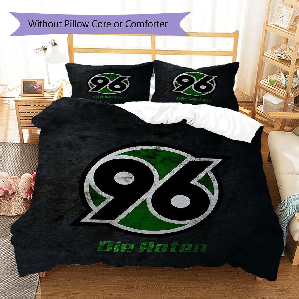 Hannover 96 Pattern Bedding,Quilt Set Quilt Cover Pillowcase Home Birthday Gift(1 * duvet cover + 2 * pillowcase, without core)