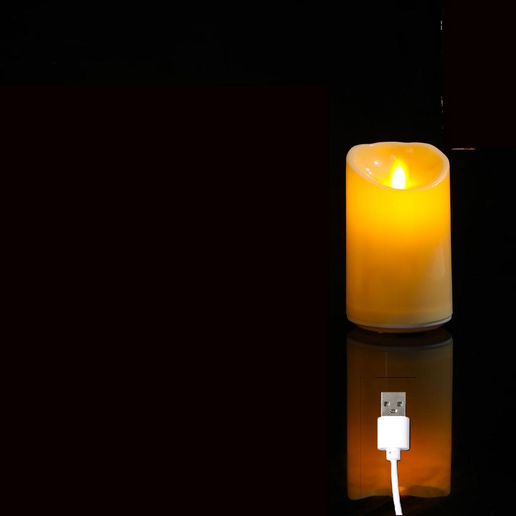 1 or 3 Pieces Flameless LED Rechargeable Candles With USB,Moving Wick Dancing Flame Pillar Candles 3/4/5 Inch Height