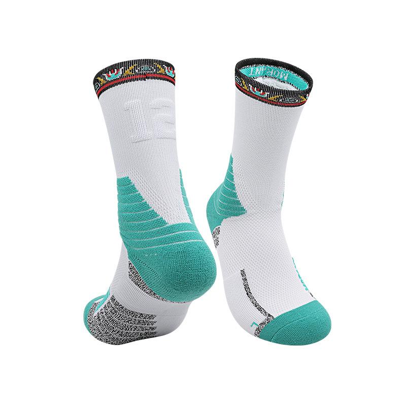 Summer Adult Towel Bottom Professional Basketball Socks Men'S Sweat-Absorbing Sports Socks Number Non-Slip Elite Socks Men'S