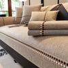 Cotton and Linen Sofa Towel Solid Color Sofa Mat Four Seasons Universal Sofas Pad for Living Room Anti-Slip Couch Cushion Luxury