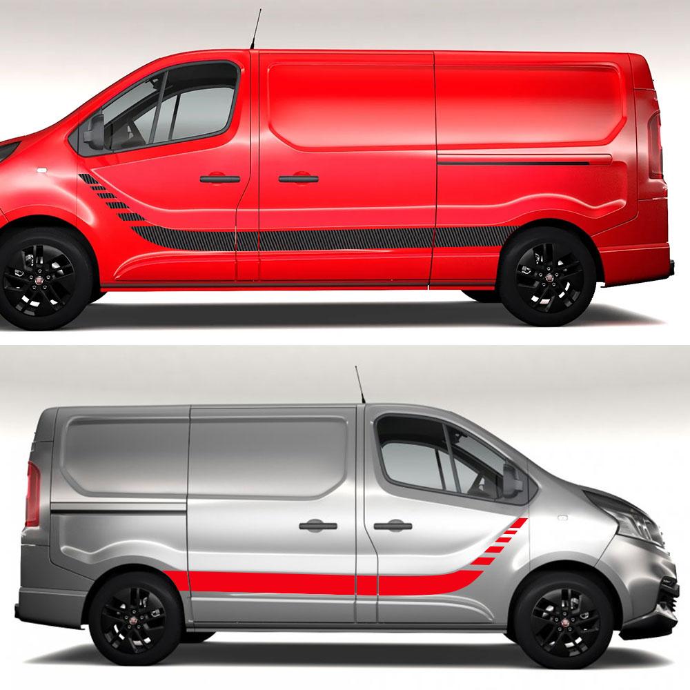 Pre Fiat Talento 4PCS/Lot Nálepky na auto Camper Van Kapota Boky Závodné obytné auto Pruhy Grafika Vinyl Decals Auto