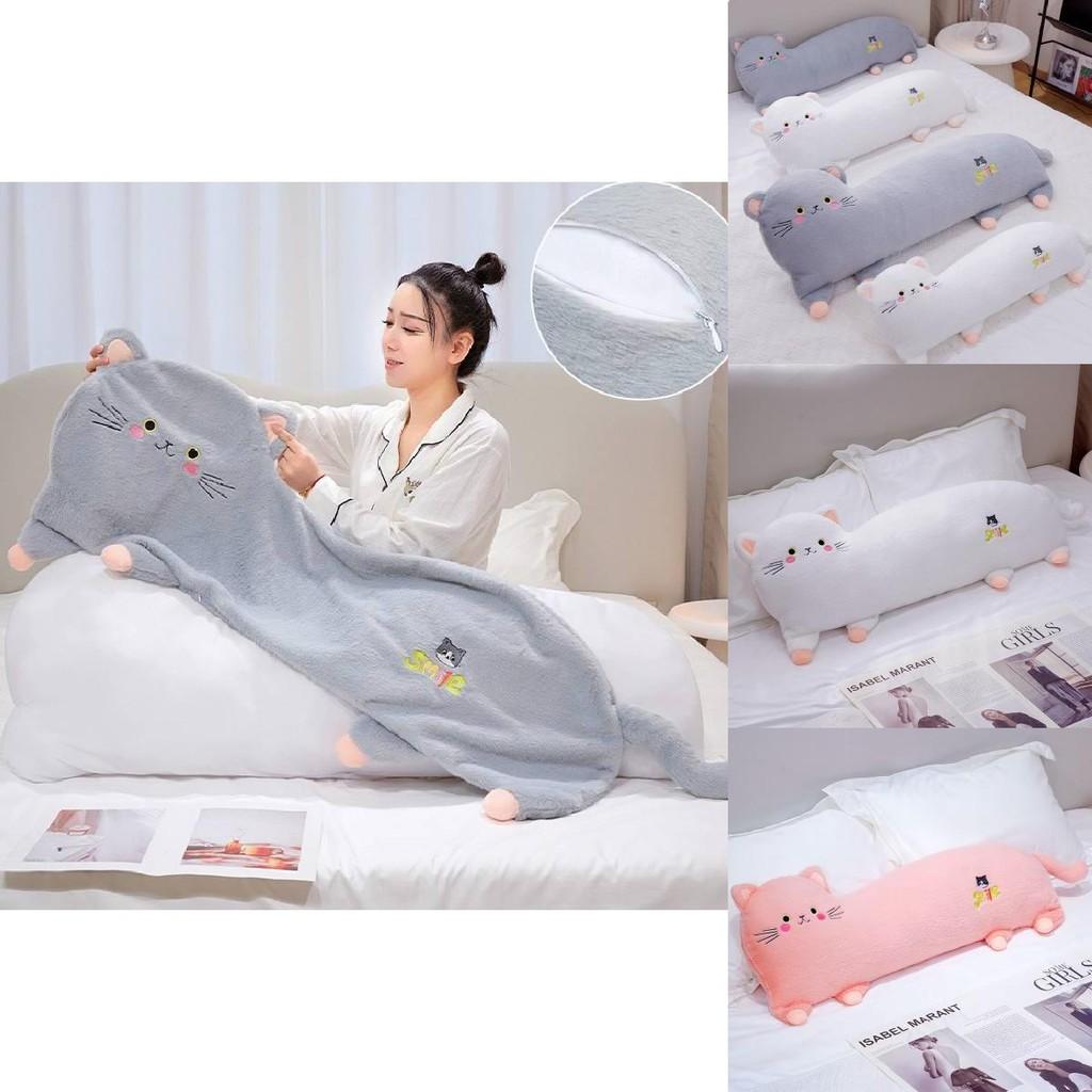 Plush Cat Cartoon Toy Stuffed Doll Sleeping Bed Headrest Decoration Gift Kids