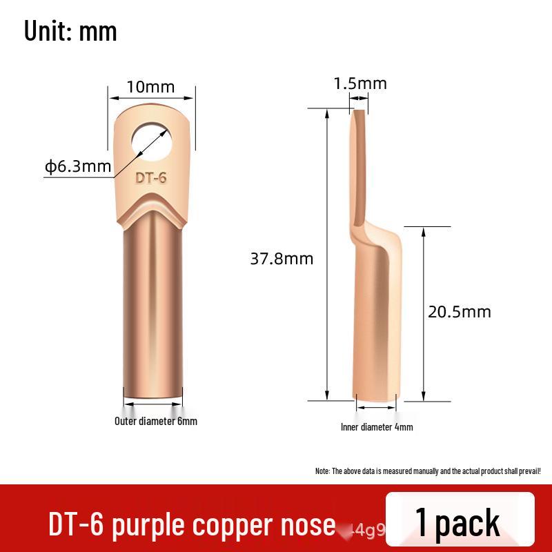 

National Standard DT Copper Wire Terminals: DT10-DT500 Square Oil-Filled Copper Connectors