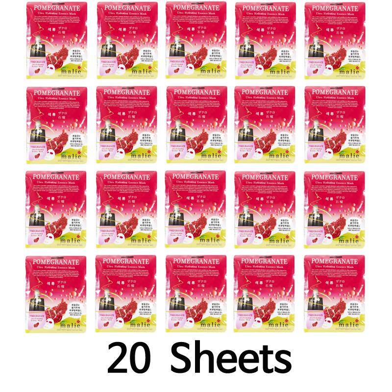 Face Mask Sheet Pomegranate Hydrating Essence Mask Pack Skin Care (10 sheets and 2 options) Korean Cosmetics