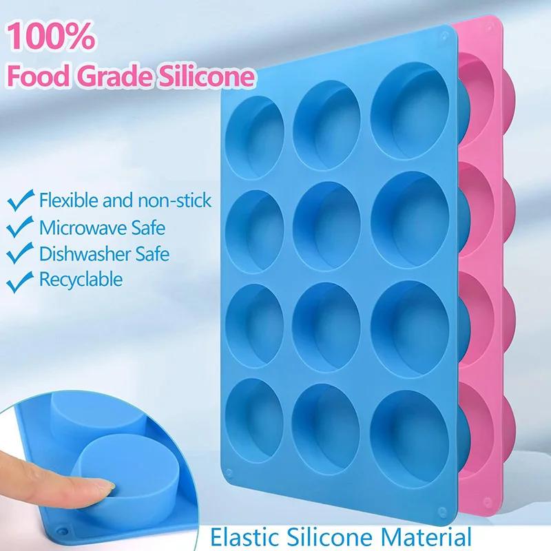 Runde Schokoladen-Keksformen Oreo Schokolade Silikonform 12-Mulden Zylinder Silikonformen für Gelee Mini-Kuchen Muffin Backen