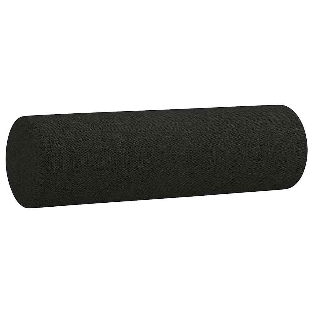 Vidaxl 3-Seater Sofa With Cushions, Black, 180 Cm, Fabric