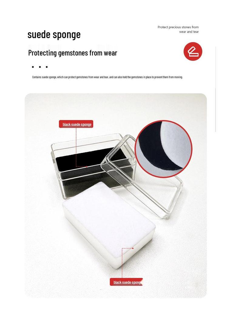 Caixa Quadrada Transparente para Diamantes Soltos e Pedras Preciosas Coloridas - Exibição, Armazenamento, Coleção