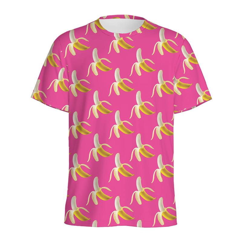 Aloha Banana 3d Printed T-shirt For Men Fashion Casual Short Sleeve Tops Summer Fruits Graphic Tees Kids Y2k Cartoon T Shirts