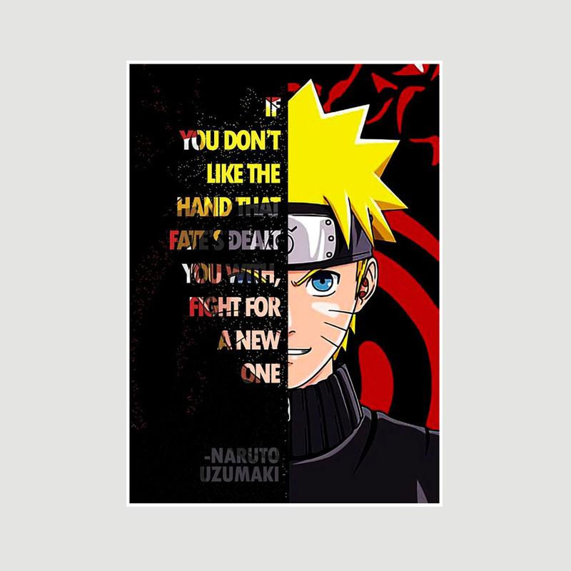 Vintage Inspirational Quote Poster Anime Finger Luffy Deku Posters White Paper Text Art Pictures Home Decor Bar Decoration Painting Interior Mural