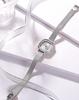 waterproof watch with a thin silver mesh strap and fashionable quartz Women's small, simple, movement.