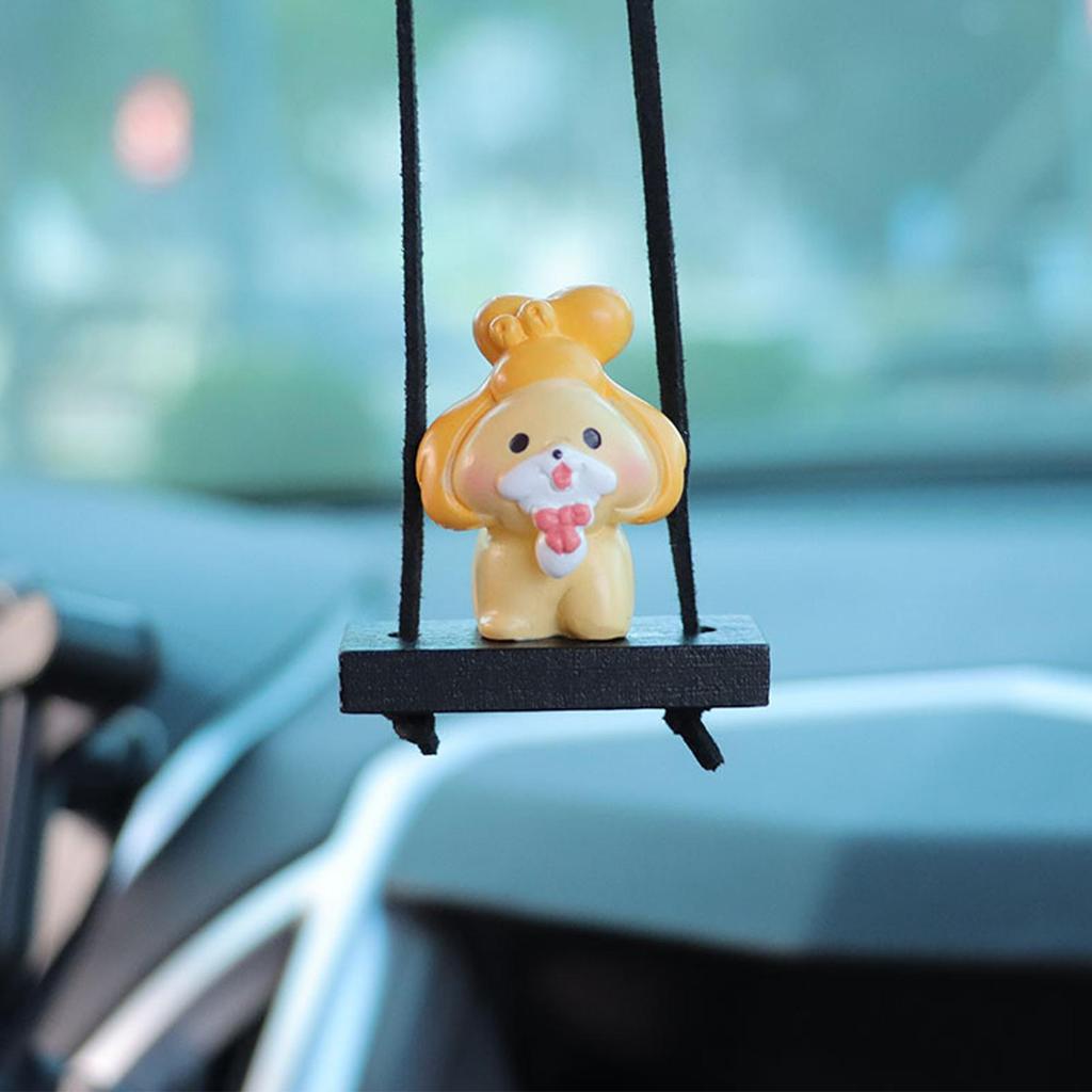 Rear View Mirror Charm Dog Decoration Cute Ornament Charm For Interior Car Auto Truck Automotive Rearview Mirror Women Men Girl