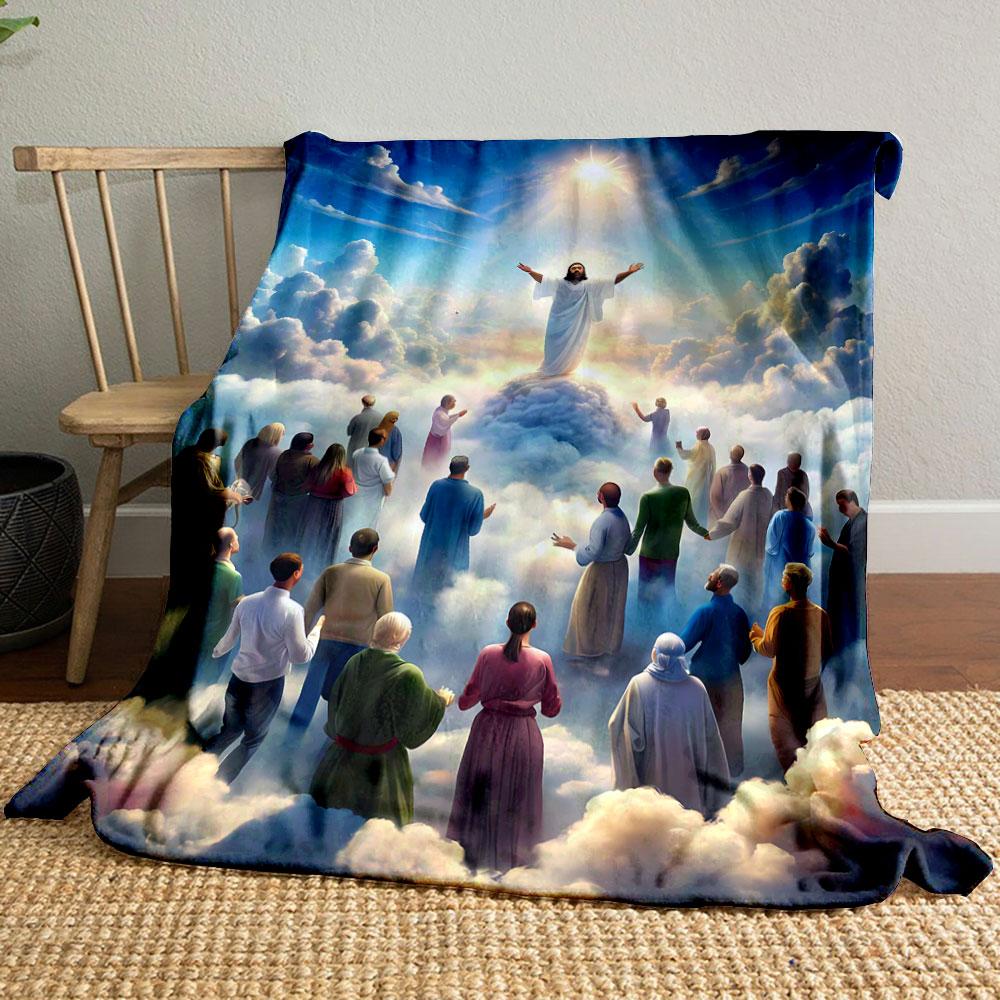 

Jesus Welcomes Believers Blanket Printed Blanket for Living Room Bed Couch lunch break Soft Cozy Blanket for Friend s festival Gift 80cm x 120cm
