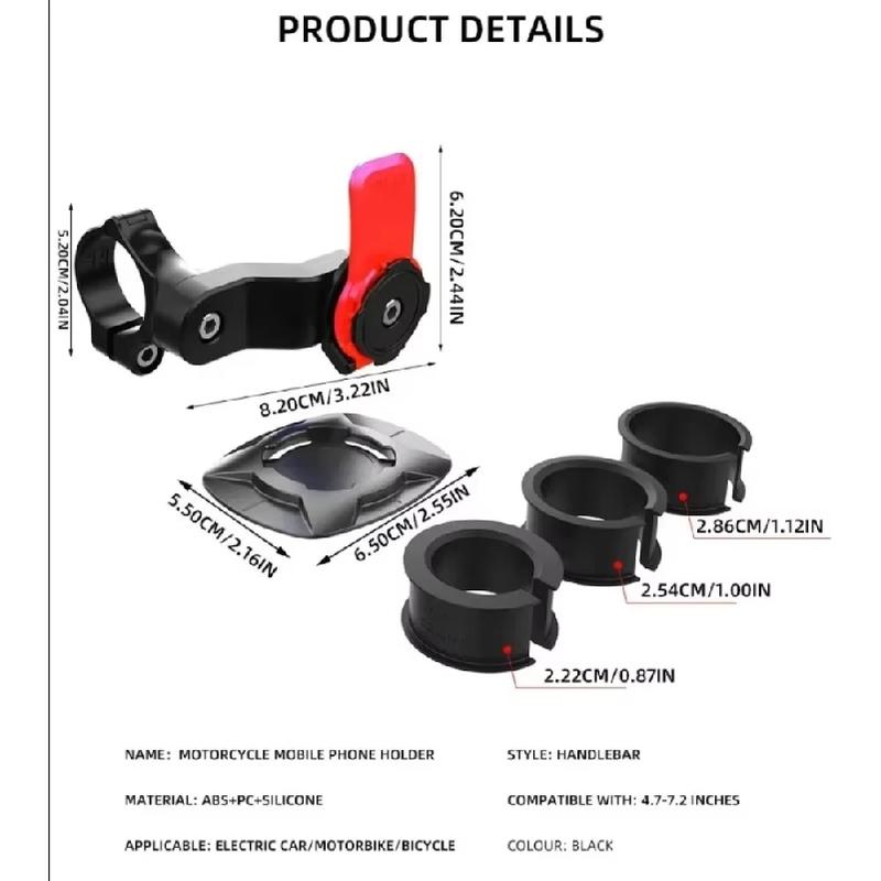 Motorcycle Bike Phone Holder Stand Bicycle Mobile Mount Non-slip Cycling,Phone Bracket Vibration Damper