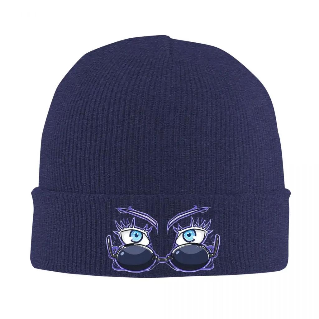 New Jujutsu Gojo Eyes Kaisen Knitted Caps Womens Unisexs Beanies Autumn Winter Hat Acrylic Comic Anime Hip Hop Melon Cap