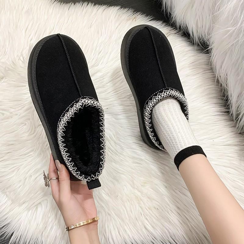 

Wish independent station, large size snow boots, winter 2024 explosion non-slip velvet warm bag head cotton drag girl 43 чёрный