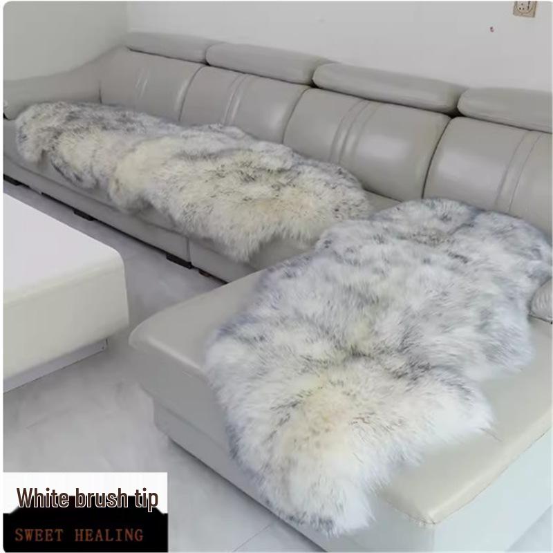 Australian Pure Wool Sheepskin Non-slip Winter Sofa Cushion - Thickened European Chaise Lounge Seatpad