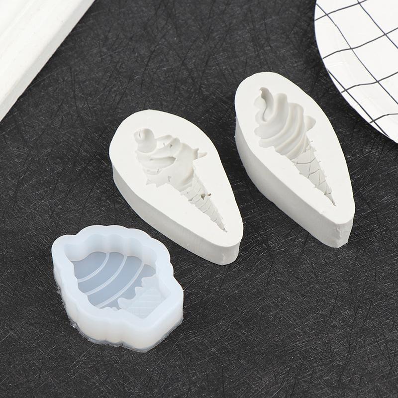Molde de silicona para tarta de cumpleaños de bebé con forma de cono de helado y dulce de chocolate