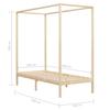 Solid Wood Canopy Bed Frame Pine 100 x 200 cm