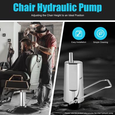 Heavy Duty Hydraulic Pump for Barber Salon Chair Replacement Parts 440lbs Load 4.3 Inch Stroke Silver
