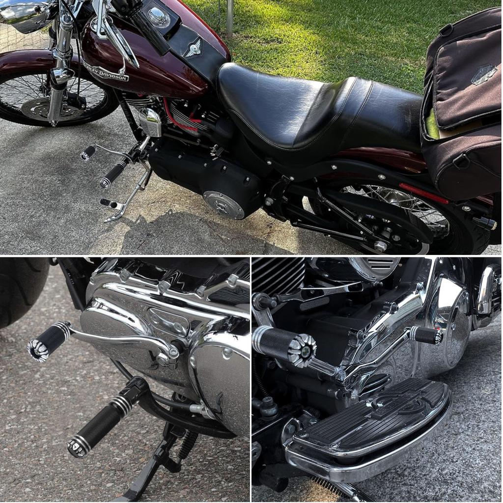 aleawol Motorcycle Step CNC Motorcycle Foot Pegs Left and Right Set with Shifter Pegs